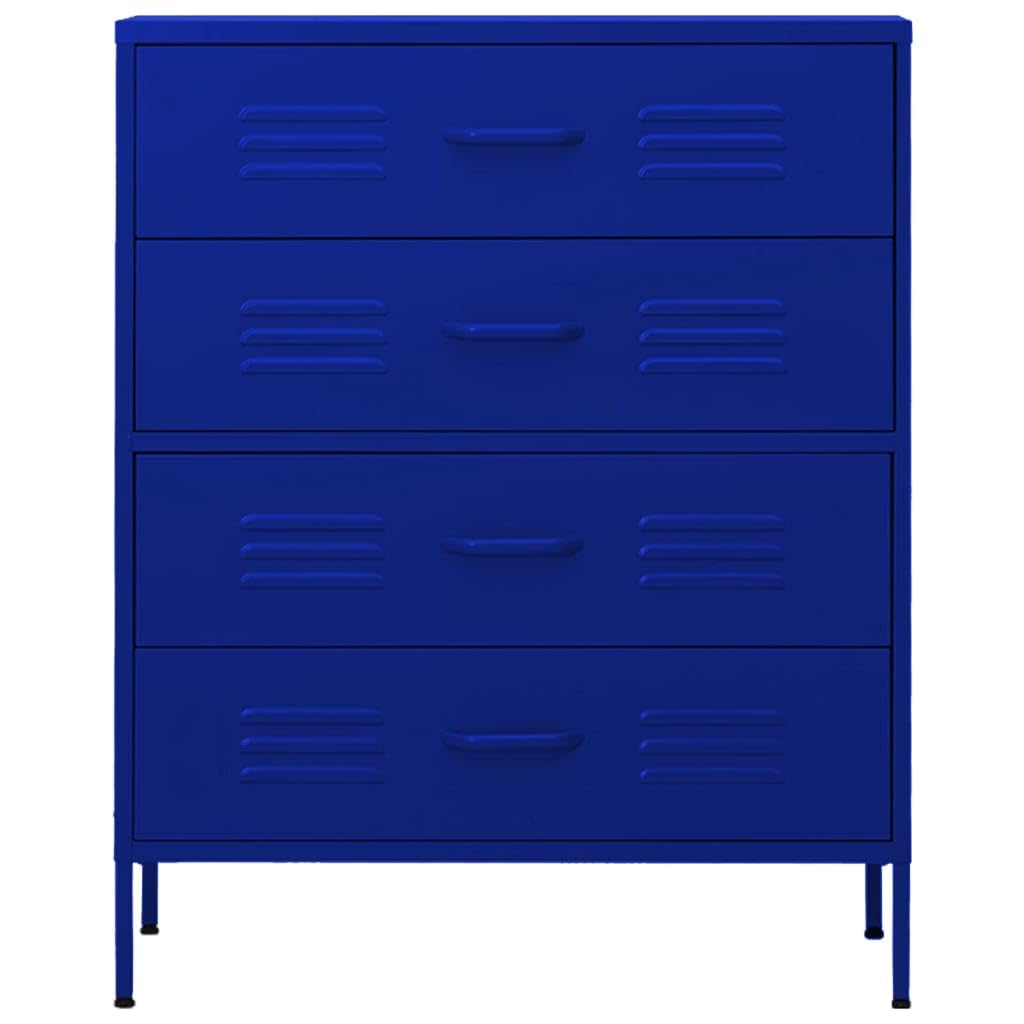 vidaXL Komoda z szufladami granatowa 80 cm x 35 cm x 100 cm stal