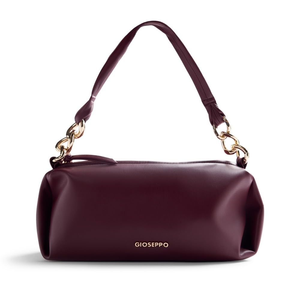 Gioseppo OGILVIE, Bolso estilo bandolera alargado, incluye asa corta y detalle eslabones en los lados para Mujer, piel sintética lisa, cierre cremallera y bolsillo interior, medidas 28,5*10,5*14,5