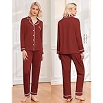 Ekouaer Womens Classic Sleepwear Long Pajama Set S-XXL - Image 2