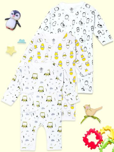 Image of The Mom Store Baby Romper Jabla Style Combo For Boys And Girls | Cotton | Soft Infant Bodysuit | Trendy Stylish Sleepwear For Newborn Baby | Printed | Unisex Comfortable Everyday Baby Wear