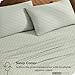 Extra Deep Pocket Queen Sheet Set, 4-Piece Bedding Set, 100% Egyptian Cotton, 400 Thread Count, 22-Inch Deep Pocket Fitted Sheet with Elastic All Around, Soft, Breathable, Durable, Ivory Stripe