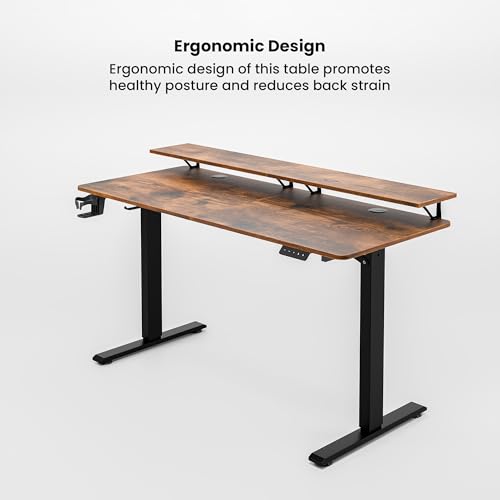 Green Soul Elevate Multi-Purpose Electric Height Adjustable Office Desk with Monitor Riser, Ergonomic Spacious Sit Stand Solution | Installation... - Image 3