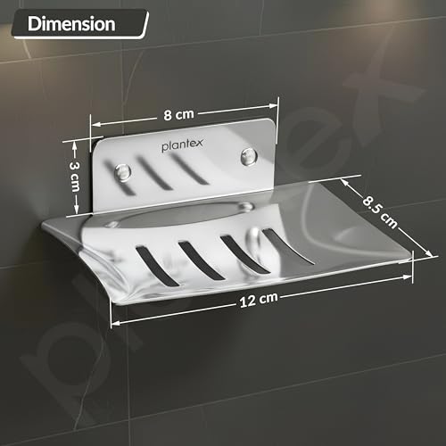 Image of Plantex Stainless Steel Soap Dish /Soap Stand /Bathroom Soap Holder /Soap Case Bathroom Accessories - (Pack of 2)