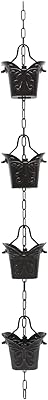 GANAZONO Rain Chains Aluminum Butterfly Cup Rain Chain Hanging Rain Chime Bell Replacement Roof Gutter Downspouts Spout Rainwater Water Catcher Diverter for Garden Eaves