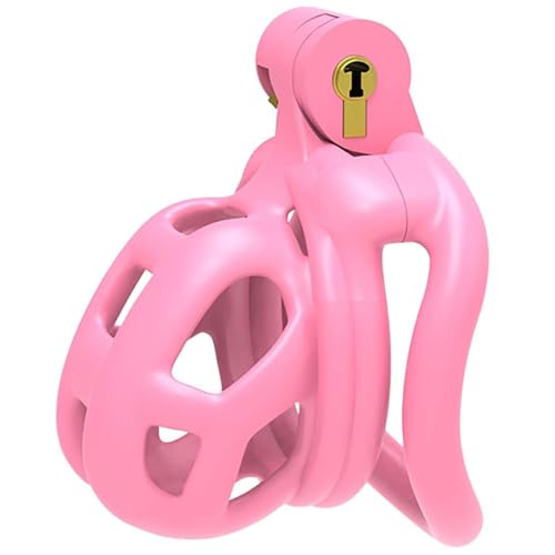Male Pink Chastity Cage Cobra Chastity cage 3.0 Male Chastity Device with 4 Rings Penis Lightweight Resin Cock Cage for Man Penis Bondage Exercise Male Sex Toy（NUB）