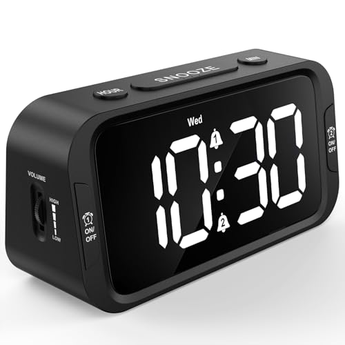 Image of Odokee Digital Dual Alarm Clock for Bedroom with 0-100% Dimmable Display | Easy to Set Alarm Clock with Weekday /Weekend Mode - Loud Alarm for Heavy Sleepers with 5 Sounds Adjustable Volume