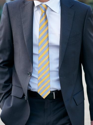 Image of Luckyvestir Striped Ties for Men Classic 3.15 inch Men's Tie Formal Neckties for Business Graduation Dinner Wedding