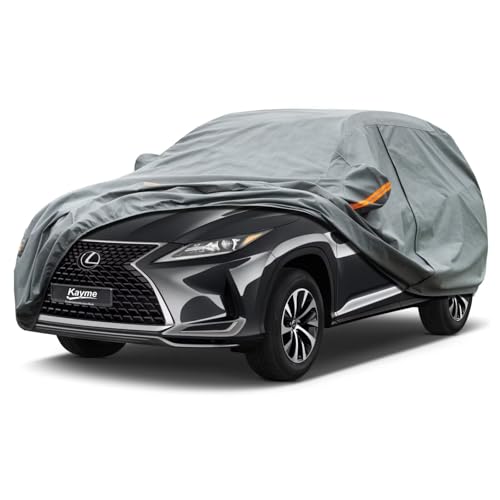 Image of Kayme Heavy Duty Car Cover Custom Fit Lexus RX RX330 RX350 RX450 RX500, Waterproof All Weather for Automobiles, Full Exterior Covers Rain Sun UV Protection.