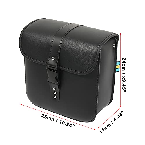 Motoforti Pair Universal Motorcycle Saddlebag Side Tool Bags Cycling Luggage Bag Quick Release Buckles Black 10.24"X4.33"X9.45" #TOP2