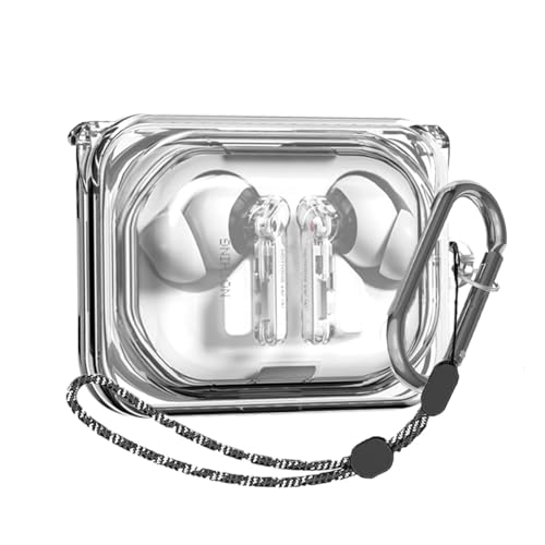 For NOTHING Ear (a) 用ケース ワイヤレス イヤーホン 用 クリアケース 全面保護カバー Nothing Ear (A)用アクセサリ TPU透明 落下防止 キズ防止 耐衝撃 装着充電可能 防水 防塵 カラビナ付き