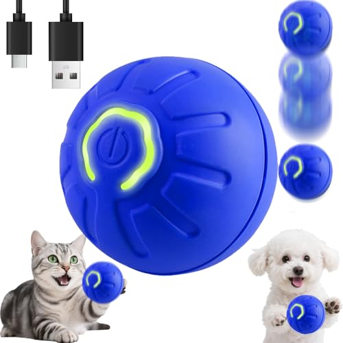 Interactive-Self-Moving-Pet-Toy-Ball-Motion-Activated-Auto-Rolling-Military-Grade-Chew-Resistant-USB-C-Rechargeable-for-Small-Dogs-Cats-Blue-Small Interactive Self-Moving Pet Toy Ball - Motion-Activated Auto Rolling, Military-Grade Chew Resistant, USB-C Rechargeable for Small Dogs & Cats (Blue, Small - Image 1