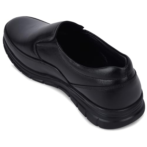 Image of Liberty Fortune HML-90E Formal Shoes for Men - Black & Brown Genuine Leather Slip-On Moccasins | Cushioned Leather Insole, Office, Boardroom, Wedding, Interview, Festive & Formal Dress Shoes
