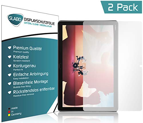 Slabo 2 x Protector de Pantalla para Huawei MediaPad M5 Lite (10.1') lámina de Protectora Ultra Transparente