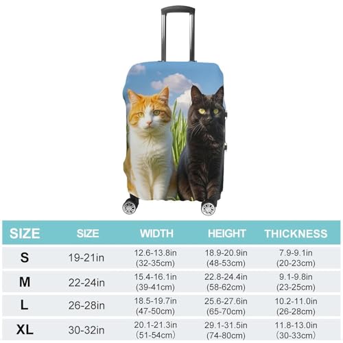 Luggage Covers for Suitcase Travel Luggage Case Cover Cat on The Grass Luggage Protector Suitcase Cover Washable Stretch Suitcase Protector Fits 19-32 Inch Luggage L2