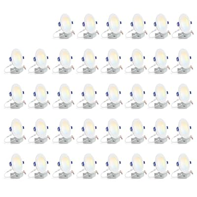 zouzai 38 Pack 4 Inch Ultra-Thin LED Recessed Ceiling Light with Junction Box 5CCT Adjustable Dimmable