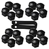 17MM Wheel Lug Nut Covers Bolt Caps Compatible with Audi BMW Mercedes with Removal Tool 20PCS (Black)