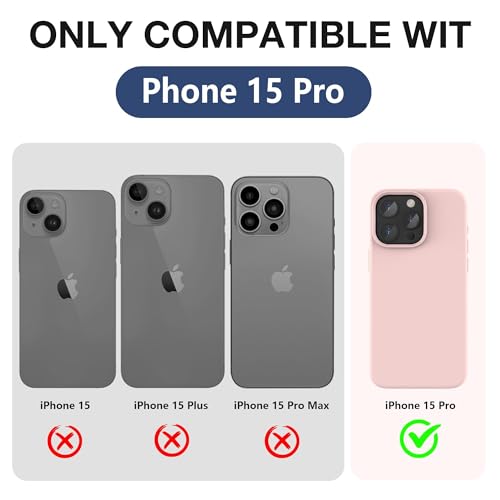 Coque iPhone 15 Pro silicone rose AGVEE avec protection écran complète intégrale - 2
