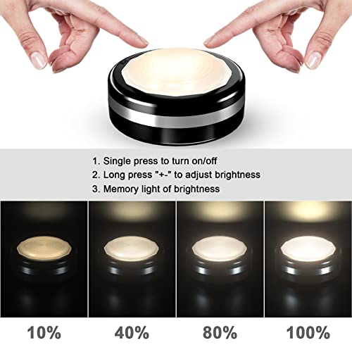 Starxing-Puck-Lights-with-Remote-Control-Under-Cabinet-Lighting-Dimmable-Timer-Led-Lights-Battery-Operated-Powered-for-Kitchen-Closet-BedroomBlack