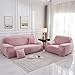 Surwin Copridivano Elasticizzato 1 2 3 4 Posti, Moda Stampa Elastico Universale Copridivani con Braccioli Fodera per Divano Antiscivolo Sofa Protettore (Rosa,3 posti - 190-230cm)