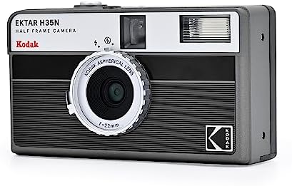 KODAK EKTAR H35N Yarım Çerçeve Film Kamera, 35 mm, Yeniden Kullanılabilir, Odaksız, Ampul Fonksiyonu, Dahili Yıldız Filtresi, Kaplamalı Geliştirilmiş Lens (Film ve AAA Pil Dahil Değildir) (Çizgili - Görsel 2