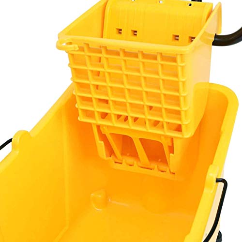 Image of Nightcore Commercial Mop Bucket and Side Press Cleaning Wringer Portable Trolley On Wheels,All-in-one Tandem Floor Cleaning,Wavebrake. Ideal for Household,Commercial (34 Quart)