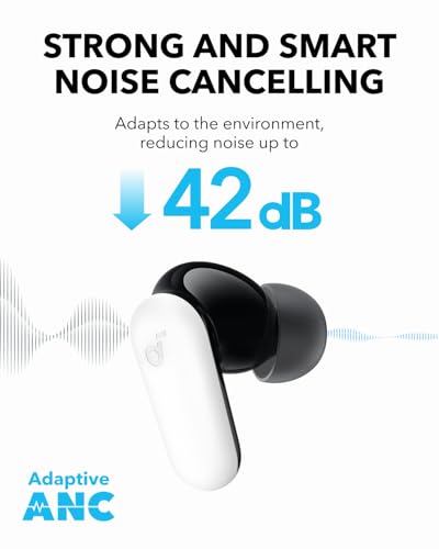 Image of soundcore R50I Nc By Anker Noise Cancelling in Ear Earbuds,Strong 42Db Adaptive Noise Cancelling,Powerful Bass,45H Playtime,2-in-1 Case and Phone Stand,Ip54,Fast Charge 10Min = 120 Min,Bluetooth 5.4