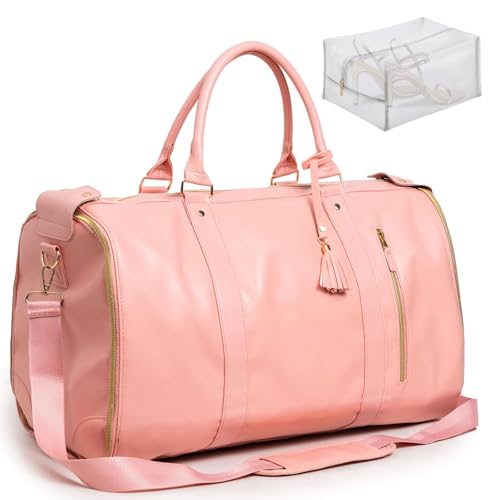 Velouette Mochila De Viaje with Removable Wheels, Velouettes Mochila De Viaje Carry On, High Capacity Luxury Travel Bag with Shoe Compartment (Pink)