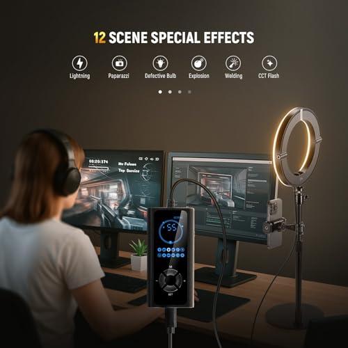 Image of NEEWER 10 inch 20W LED Ring Light with Desk Stand Phone Holder for iPhone Laptop, Bi Color 2900K-7000K, USB C PD Input, CRI97+ 1660LX /0.5m, Selfie Makeup TikTok Recording Video Conference Lighting, RH10B