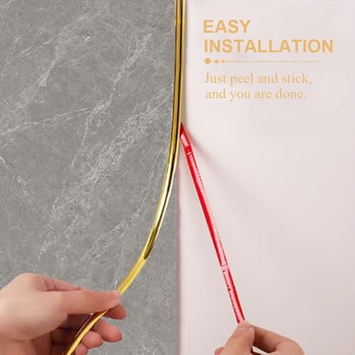 Tiras de pared autoadhesivas para tapar juntas de techo con molduras bronce espejo 5