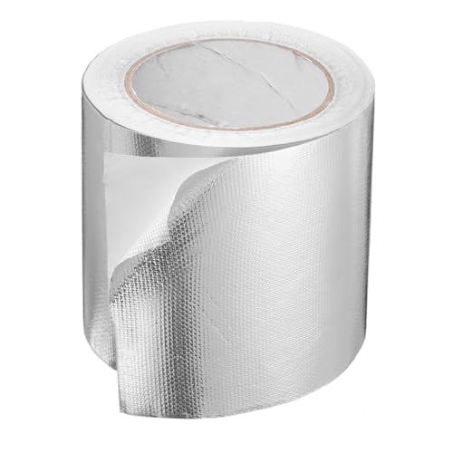 HARFINGTON Heat Shield Tape 5.91" x 65.6 ft Waterproof Sunscreen Sound Insulation High-Temperature Resistance Silver Aluminum Tape Thickness for Automotive Repairs