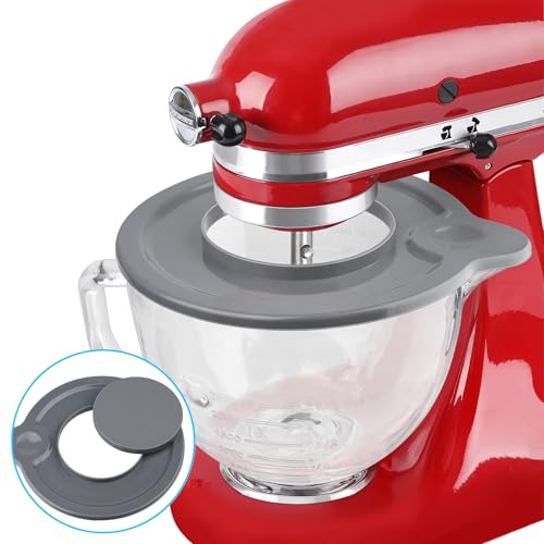 Image of Glass Mixing Bowl Accessory 5 Quart - Compatible with KitchenAid 4.5 and 5 Quart Tilt-Head Stand Mixers (With Lid & Lock Ring)