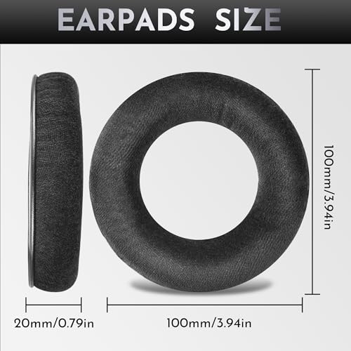Almohadillas de terciopelo Lukvcoe para auriculares Beyerdynamic DT770 / DT770 Pro - Negro | También compatibles con DT511, DT801, DT831, DT901, HS300, MMX300, Custom One Pro Plus y Custom Studio miniatura 7