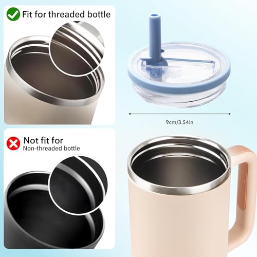 Stanley Lid Replacement 40 oz no Spill Lid Leak Proof Spill Proof Cup Lid Stanley Quencher Cup Lid Accessories (Black&Ivory White)
