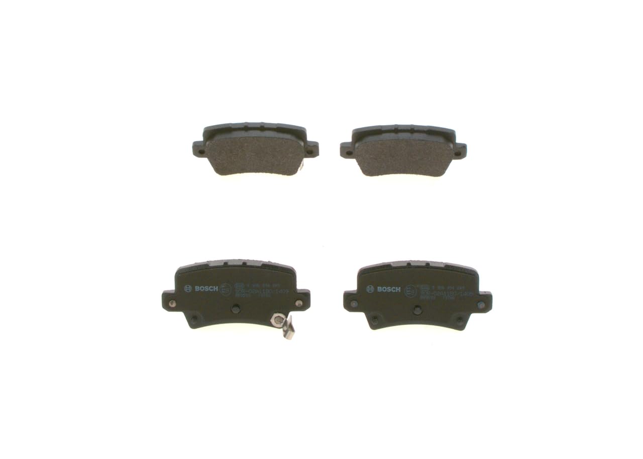Bosch BP1121 - Brake Pads Car Rear Axle - Bosch Quality - Reduced Noise and Dust - ECE-R90 Certified - Copper-Free - 1 Set of 4 Pads
