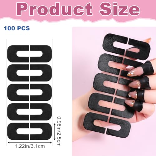 Hadnves 100 Pcs Nail Polish Protector for Fingers U-Shaped Nail Guards Accessories Cuticle Manicure Protection Tape Stickers for DIY Painting Peel Off Gel Polish Airbrush