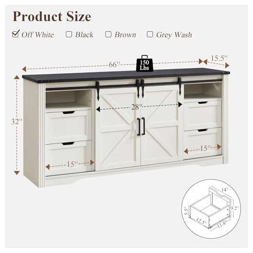 Rustic Farmhouse TV Stand for Large TVs