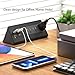 Electriduct Edge Mount Nightstand Charger 6 Amp 1 USB-C Charging Port + 3 USB-A Charging Ports, 3 AC Power Strip Outlets Clamp Desk Power Center - Black