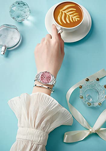 BESTKANG Luxury Womens Watch Stainless Steel Analog Silver Watch for Women Waterproof Date Luminous Elegant Ladies Watch2