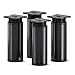 sossai® Patas para muebles MFR1 | 4 piezas | altura regulable | Diseño: Negro Mate | Altura: 100 mm (+20mm) | Perfil redondo: 40 x 40 mm |Tornillos incluidos