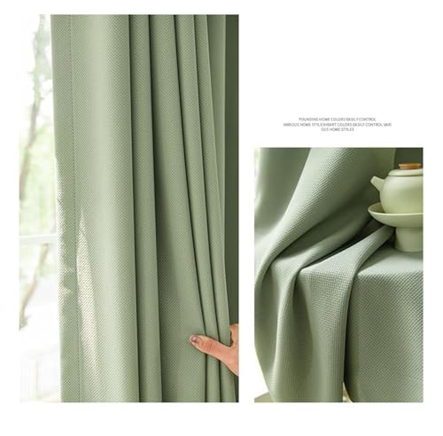 Rideaux occultant salon 102x160 tissu épais isolant vert matcha - 4