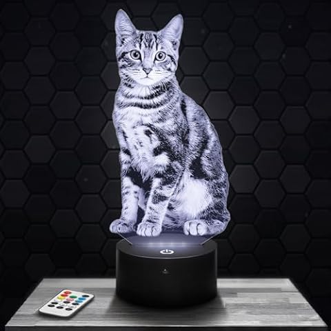 Bedside Lamp Cat Decoration, Kitten Feline Animal. Gift Idea for Men and Women, Cat Object Night Light, Adult Bedroom Decor. Original Christmas Gift Idea for Men and Women Cover