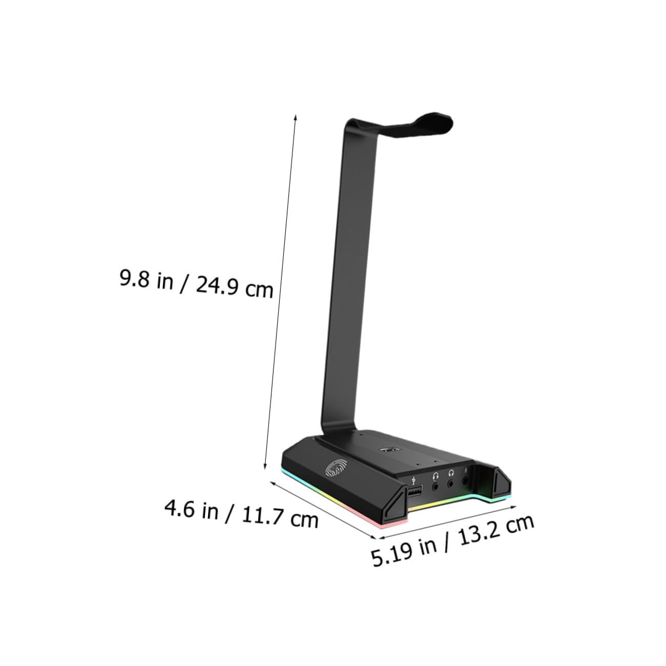 POPETPOP Supporto Cuffie da Tavolo Gaming in Abs Nero Porta USB | Trasmissione Efficiente e Intelligente, per Cuffie e U Disk, Rack Verticale Compatto