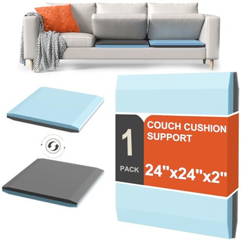 Image of Couch Cushion Support for Sagging Cushions 24''x24'', Two in One Sofa Cushion Support to Repair Sagging Seats, Lift Saggy Seats, Extend Couch's Life, Blue & Grey 1PC