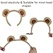 Delfd Brown Bear Ears Headband Adult, Bear Costume Fluffy Chipmunk Ears Headband for Party Cute Fashion Hairband for Face Wash Makeup Beauty, 1 Count