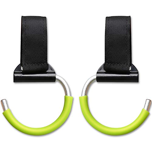 Stroller Hooks Pack of 2 – Unbreakable Aluminum Multi Purpose Hangers for Buggy, Car Seat Headrest & Wheelchair – Clips for Diaper Bags, Purses and Handbags – Baby Gift Packaging