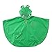 mama stadt Poncho Enfant Pluie Unisex Cape Impermeable Bebe Manteau Imperméable Garçon Fille Veste Anti Pluie avec Capuche Cartoon, Grenouille Verte/ L(4-6 ans)