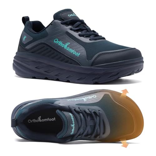 Men's Orthopedic Diabetic Walking Shoes: Comfortable Wide Toe Box Arch Support Plantar Fasciitis Heel Spur Running Shoes, Orthotic Swollen Casual Soft Breathable Sneakers for Foot and Heel Pain Relief