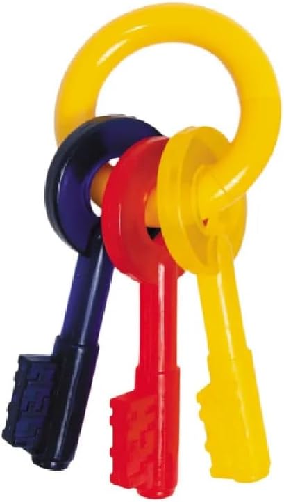 Puppy Teething Keys, Rings or Pacifiers Durable Dog Dental Health Colorful Chew Toys (7.5" Large Teething Keys)
