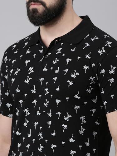 Image of KRYPTIC Men's Ultra-Soft Cotton Rich Casual Printed Half Sleeve Regular Fit Classic Polo T-Shirt - Soft, Cool & Stylish Everyday Wear