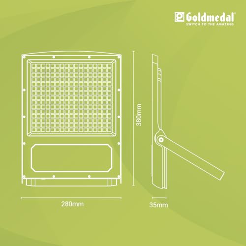 Image of Goldmedal Beacon 200W LED Flood Light - Cool Daylight (6500K) | Rating IP66 | Suitable for Outdoor Application |Long Lifespan | Eco-Friendly & Energy Efficient | (Pack of 1)
